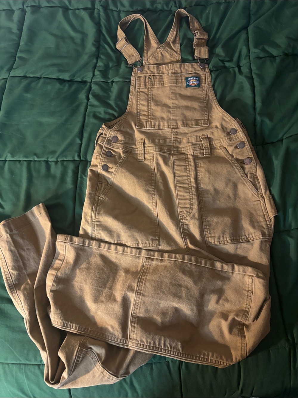 Rare DickiesxJameson whiskey collab. Double knee Duck Canvas Bibs Sz M